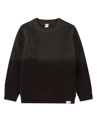Boys Ribbed 100% Cotton Knit Ombre Crewneck Pullover Sweater