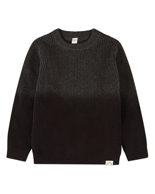 Boys Ribbed 100% Cotton Knit Ombre Crewneck Pullover Sweater