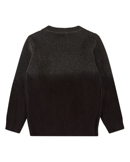Boys Ribbed 100% Cotton Knit Ombre Crewneck Pullover Sweater