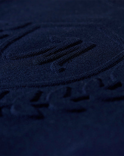 Boys 100% Cotton Knit Pullover Crewneck Sweater with Embossed 3D Crest