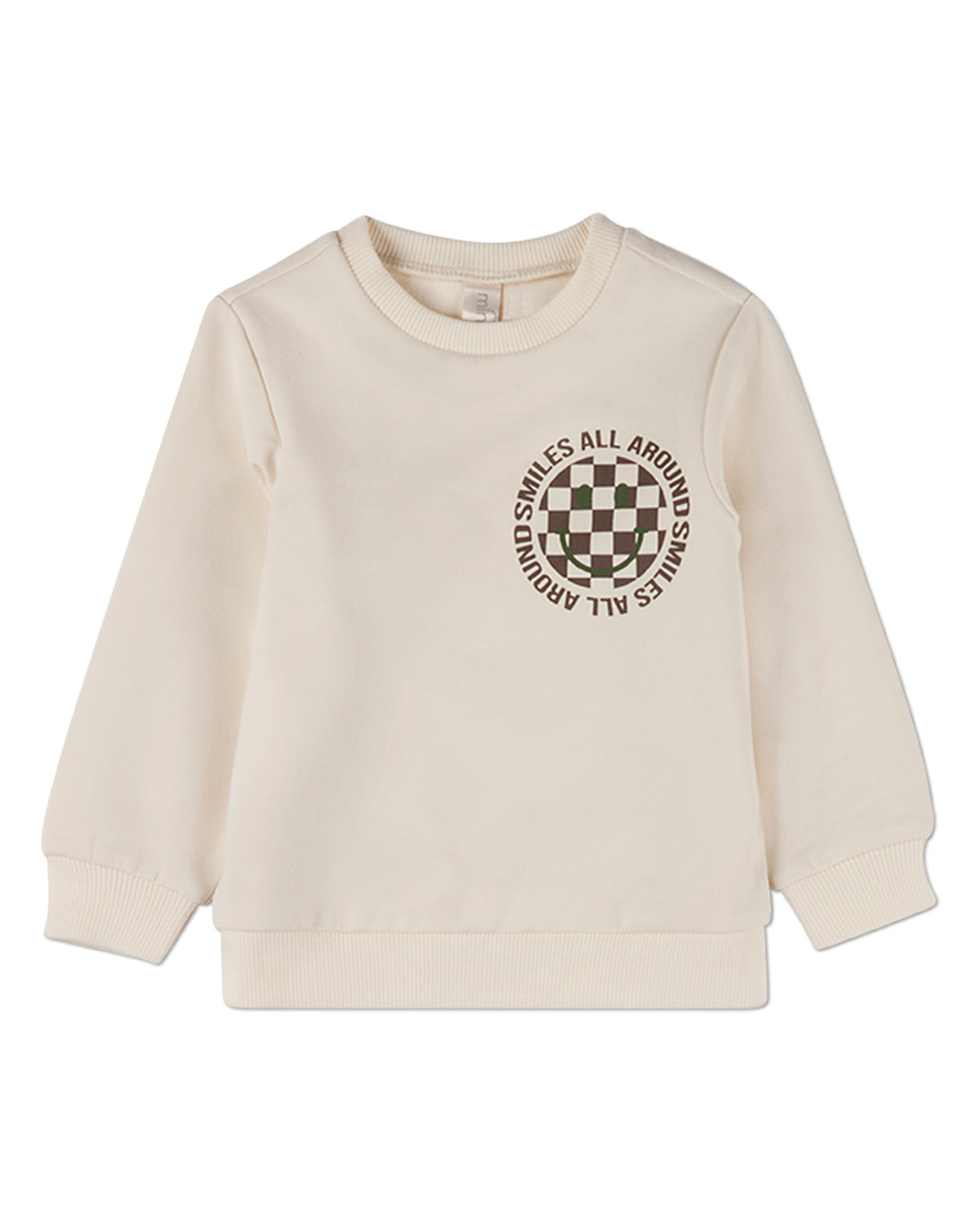 Boys "Smiles All Around" Cotton-Rich Pullover Crewneck Sweatshirt