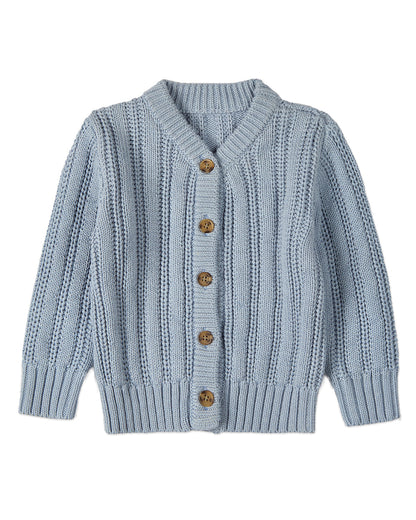 Kids Cozy Oversized Cable-Knit Cardigan Sweater