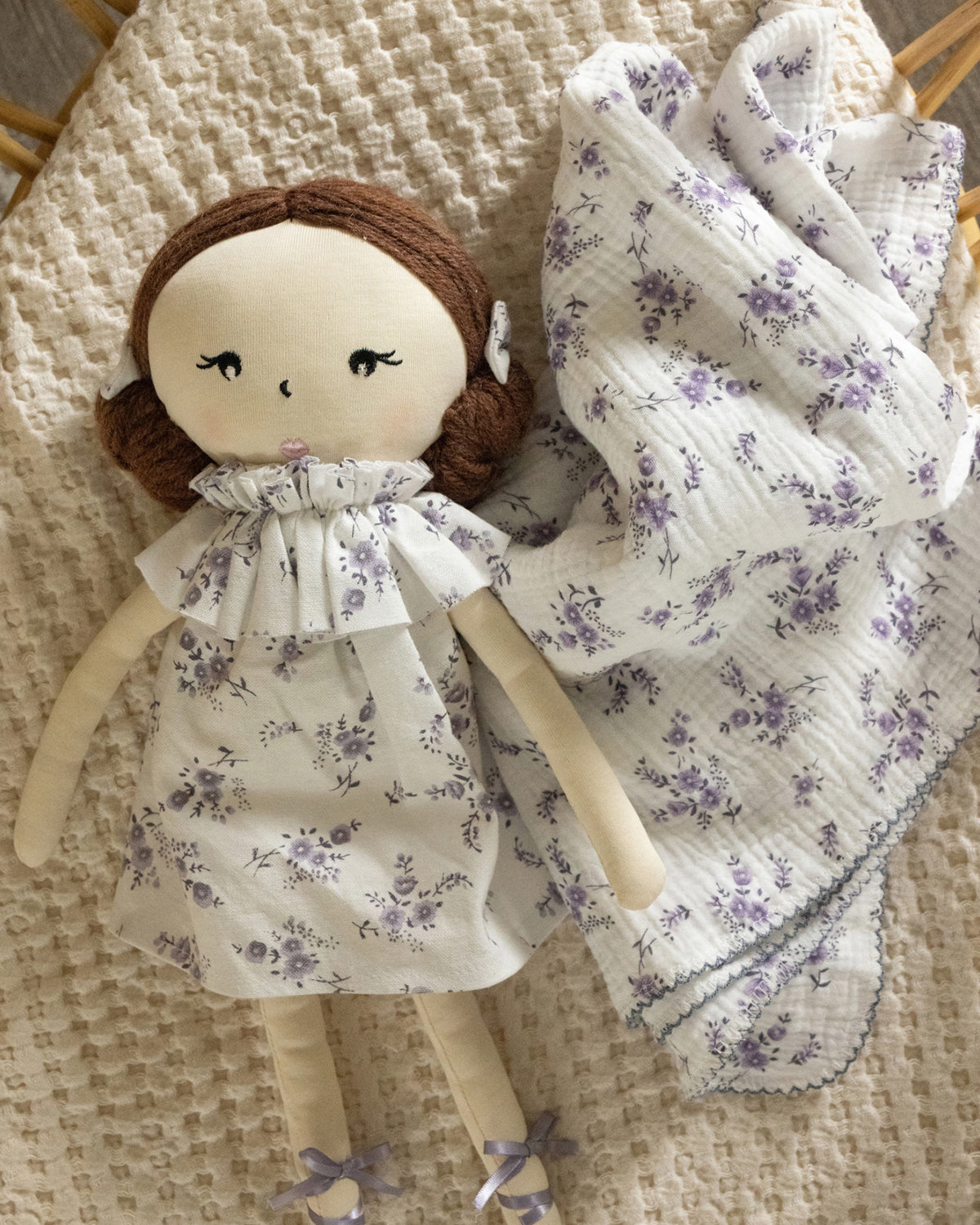 Baby Girls "Abigail" Cotton and Linen Rag Doll