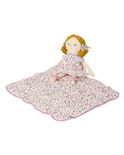 2 Piece "Luna" Mini Rag Doll and Security Blanket Set