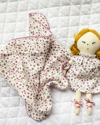 2 Piece "Luna" Mini Rag Doll and Security Blanket Set