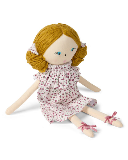 Baby Girls "Luna" Cotton and Linen Rag Doll