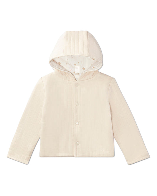 Baby and Toddler Unisex Hooded Reversible Cotton Rich Star-Print / Quilted Jacket