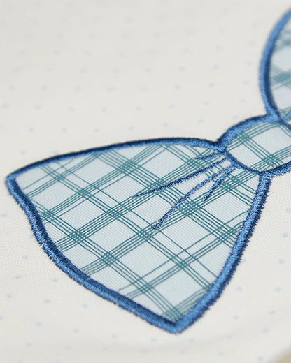Baby Boys "Put A Bow On It" 100% Cotton Embroidered Swaddle Blanket