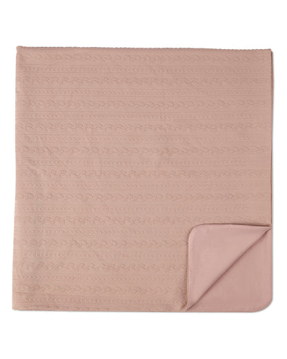 Baby Faux-Cable Cotton-Rich Textured Swaddle Blanket