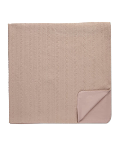 Baby Faux-Cable Cotton-Rich Textured Swaddle Blanket