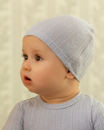 Baby Cozy Cotton-Rich Faux-Cable Jacquard Knit Beanie