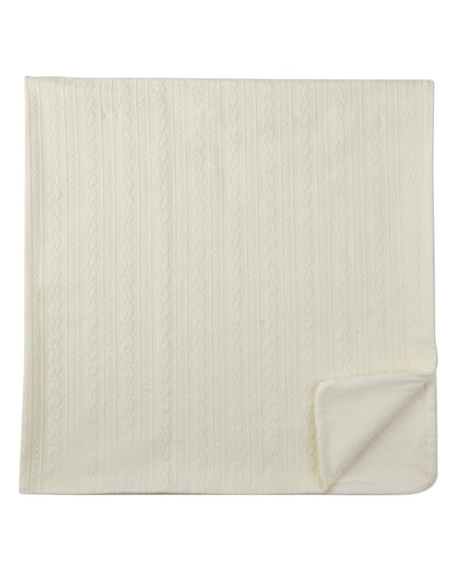 Baby Faux-Cable Cotton-Rich Textured Swaddle Blanket