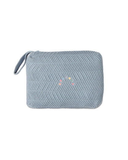 Baby Herringbone Knit 100% Cotton Blanket with Carry Pouch