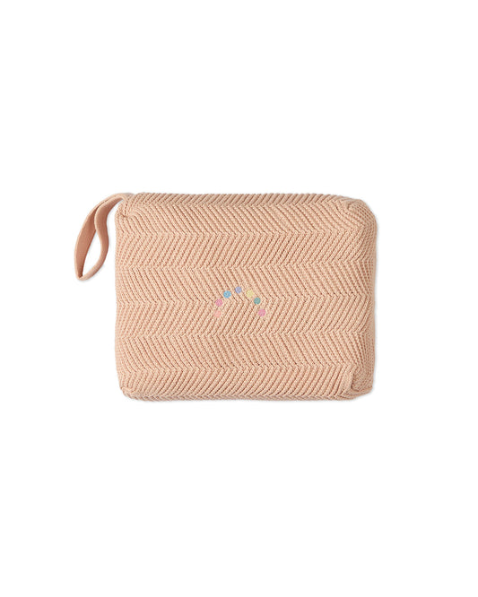 Baby Herringbone Knit 100% Cotton Blanket with Carry Pouch