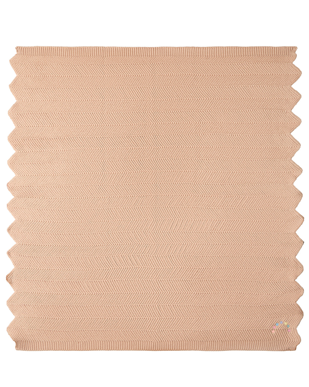 Baby Herringbone Knit 100% Cotton Blanket with Carry Pouch