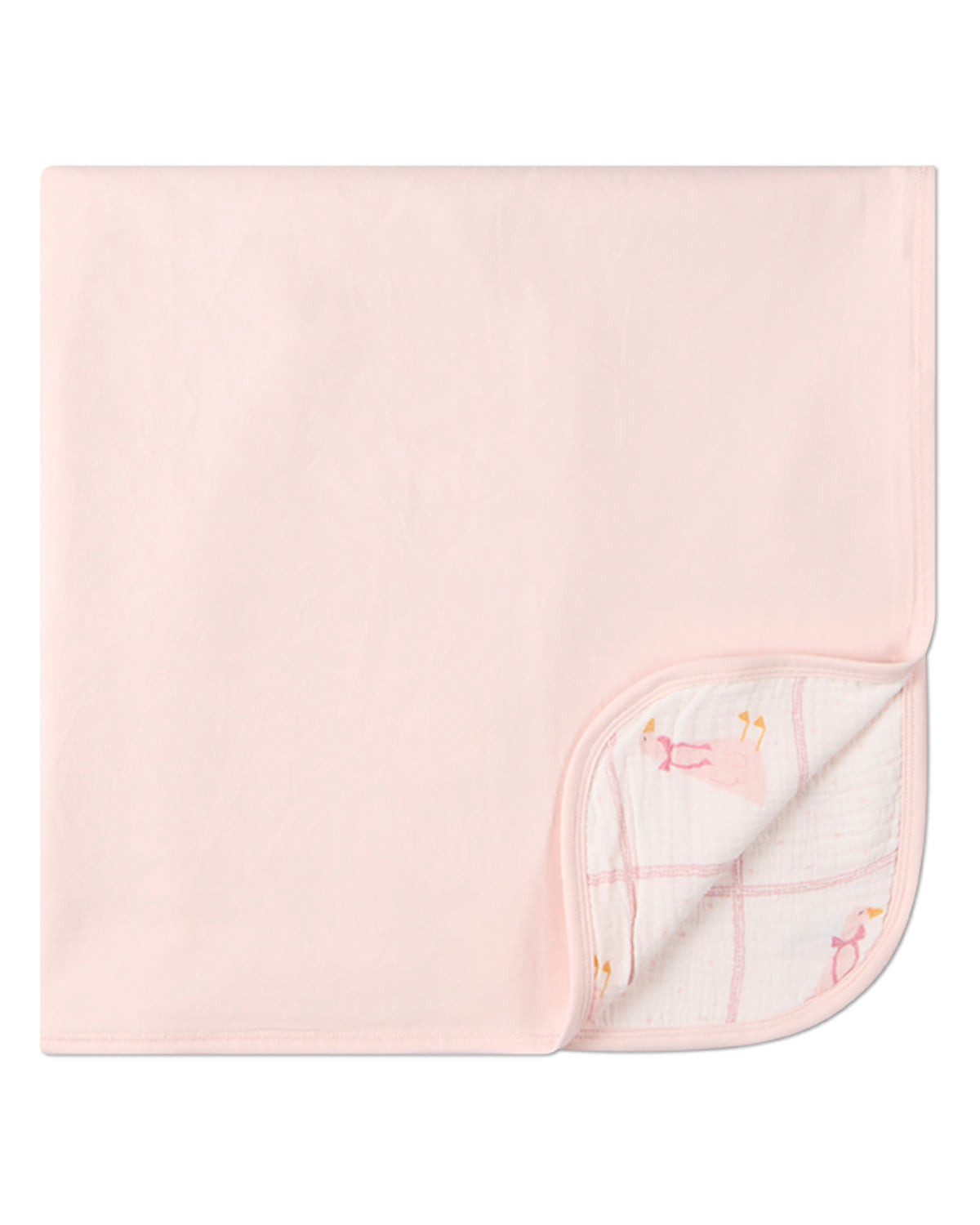 Baby Girls "Sitting Goose" Cotton-Rich 2-Sided Swaddle Blanket