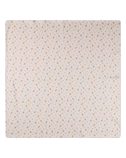 Baby Girls Floral-Printed Double-Sided 100% Cotton Snuggle Blanket
