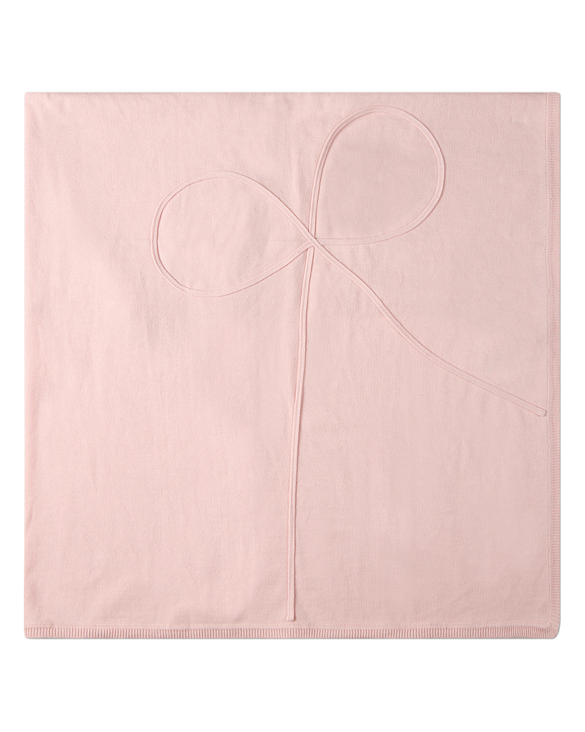 Baby Girls 100% Cotton Fine-Gauge Knit Blanket with Tonal Knit Bow