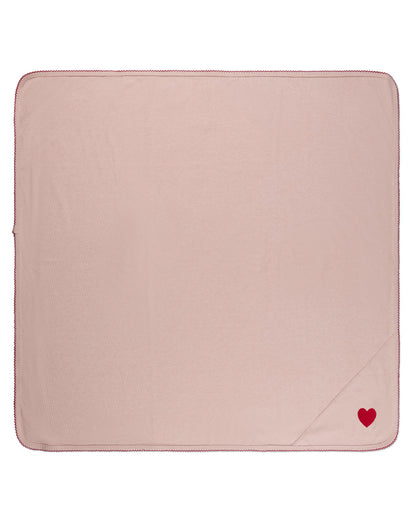 Baby Girls Heart-Embroidered Rayon-Blend Textured Swaddle Blanket