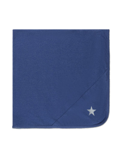 Baby Boys Star-Embroidered Rayon-Blend Textured Swaddle Blanket