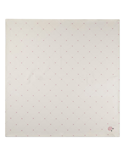 Baby Girls "Rosettes and Stitching" Cotton/Rayon-Blend Swaddle Blanket