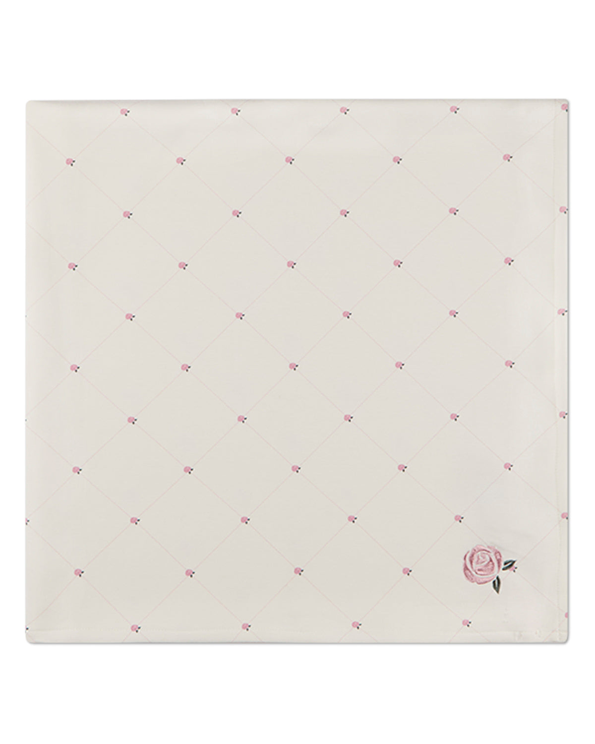 Baby Girls "Rosettes and Stitching" Cotton/Rayon-Blend Swaddle Blanket
