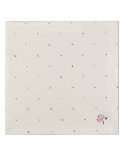 Baby Girls "Rosettes and Stitching" Cotton/Rayon-Blend Swaddle Blanket