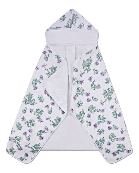 Baby Girls Floral Cotton-Lined Hooded Towel