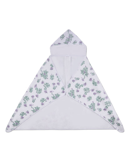 Baby Girls Floral Cotton-Lined Hooded Towel