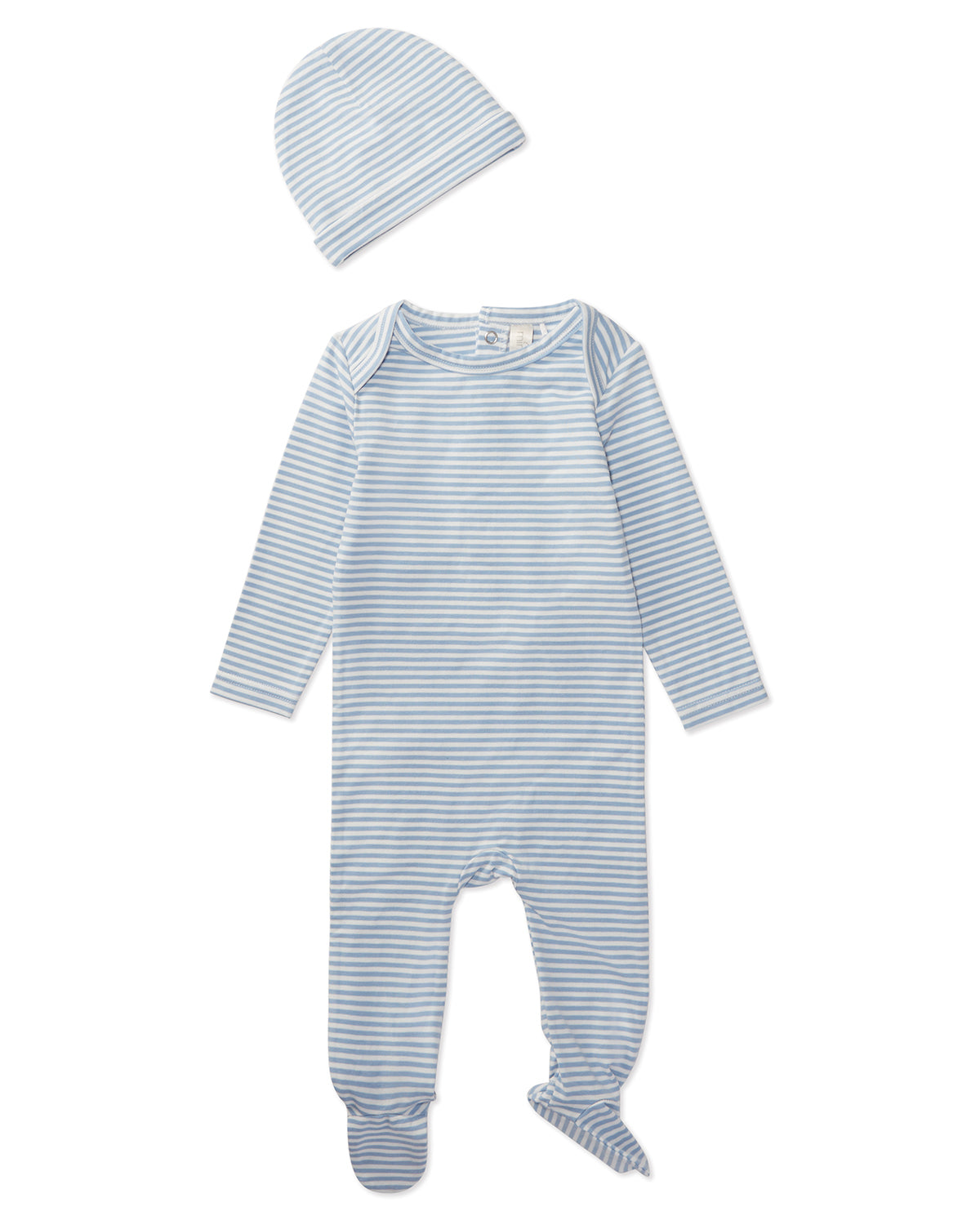 Striped Shoulder Flap Footie Set