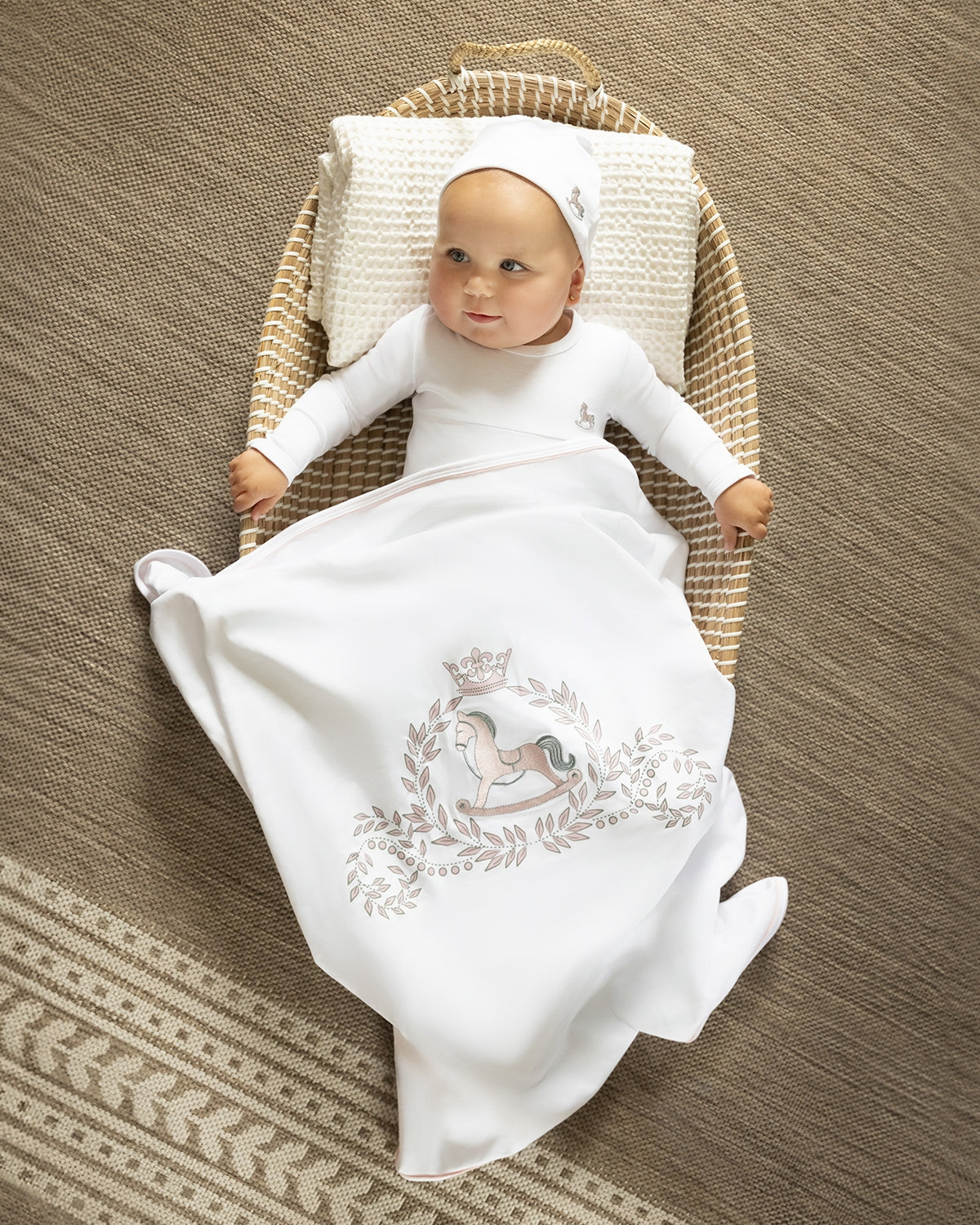 Baby "Rocking Pony" Embroidered 100% Pima Cotton Footie