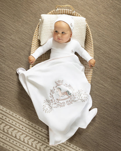 Baby "Rocking Pony" Embroidered 100% Pima Cotton Footie