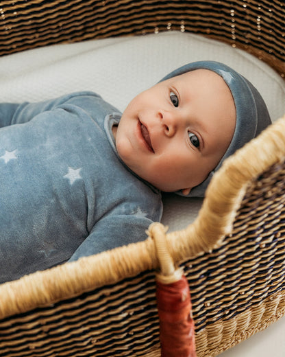 3 Piece Baby Boys "Velvet Star" Cotton Rich Velour Footie Set