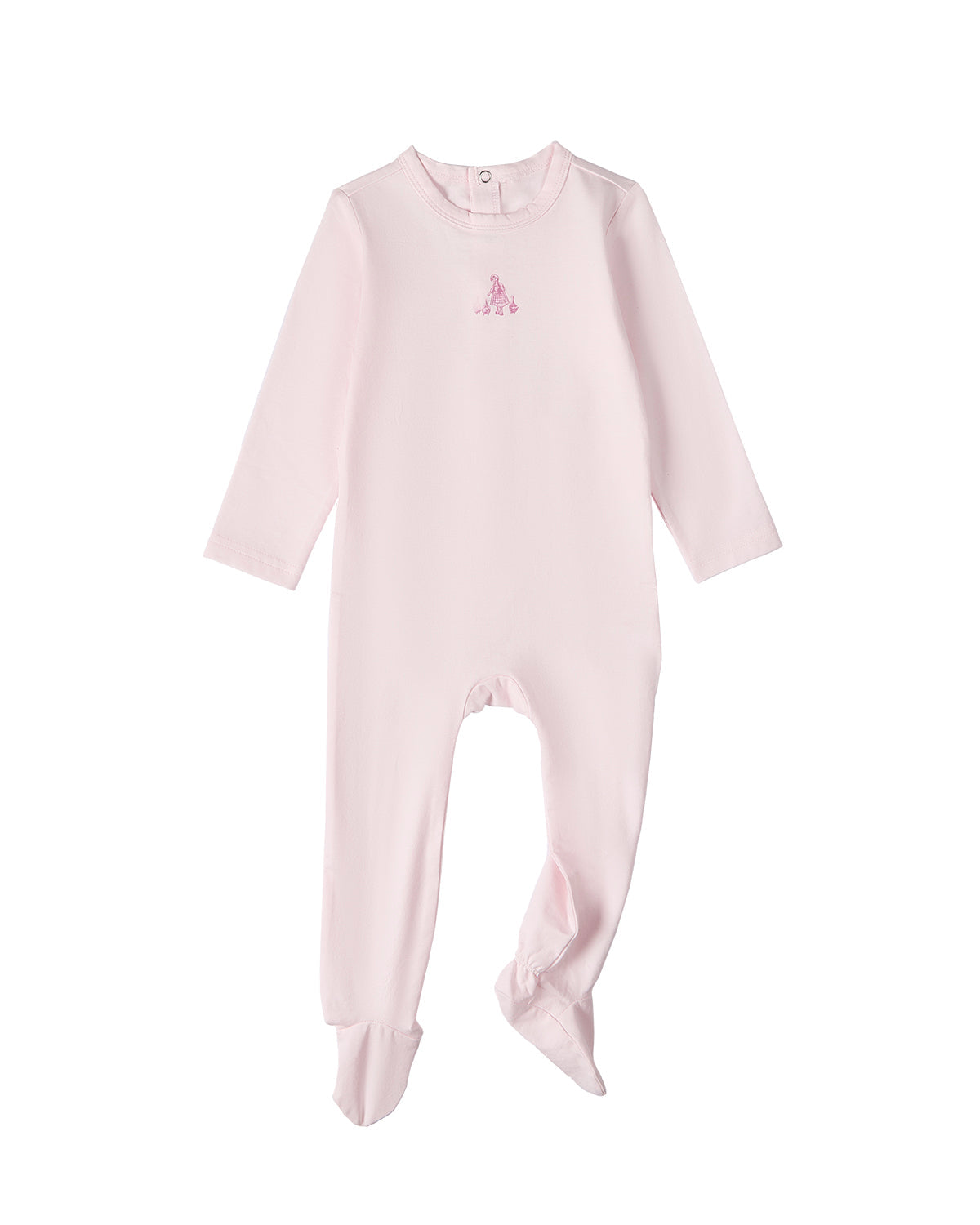 2 Piece Baby Girls "Girl And Her Waddling Ducks" Cotton Rich Footie Set
