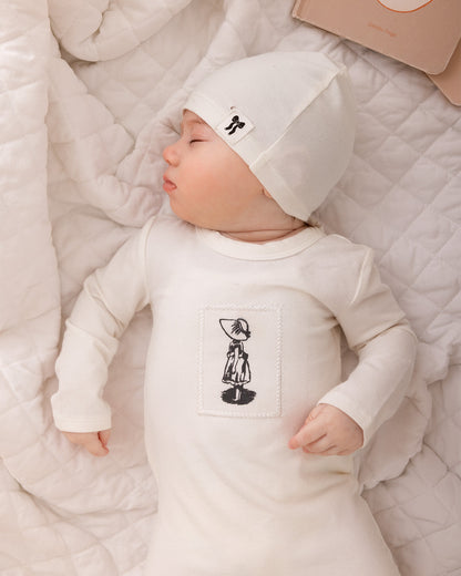 2 Piece Baby Girls "The Little Girl And Her Sun Bonnet" Cotton Rich Footie Set