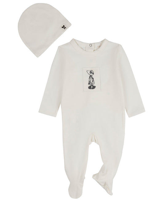 2 Piece Baby Girls "The Little Girl And Her Sun Bonnet" Cotton Rich Footie Set