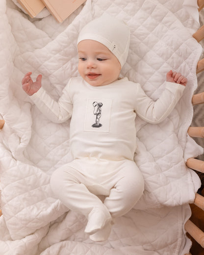 2 Piece Baby Boys "The Little Boy And His Balloon" Cotton Rich Footie Set