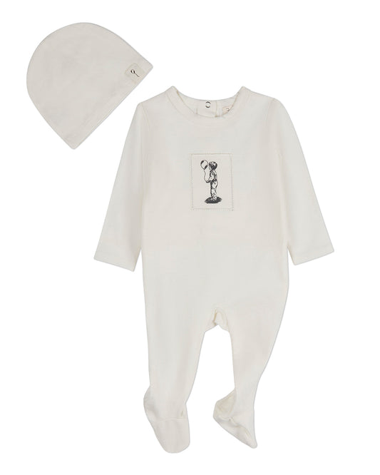 2 Piece Baby Boys "The Little Boy And His Balloon" Cotton Rich Footie Set