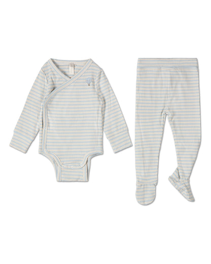 2 Piece Baby and Toddler "Hot Air Balloon" Striped Modal Blend Bodysuit Set