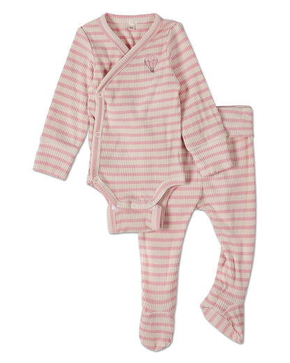 2 Piece Baby and Toddler "Hot Air Balloon" Striped Modal Blend Bodysuit Set