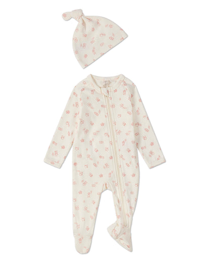 2 Piece Baby "Love is Home"  Stretch Cotton Footie Set