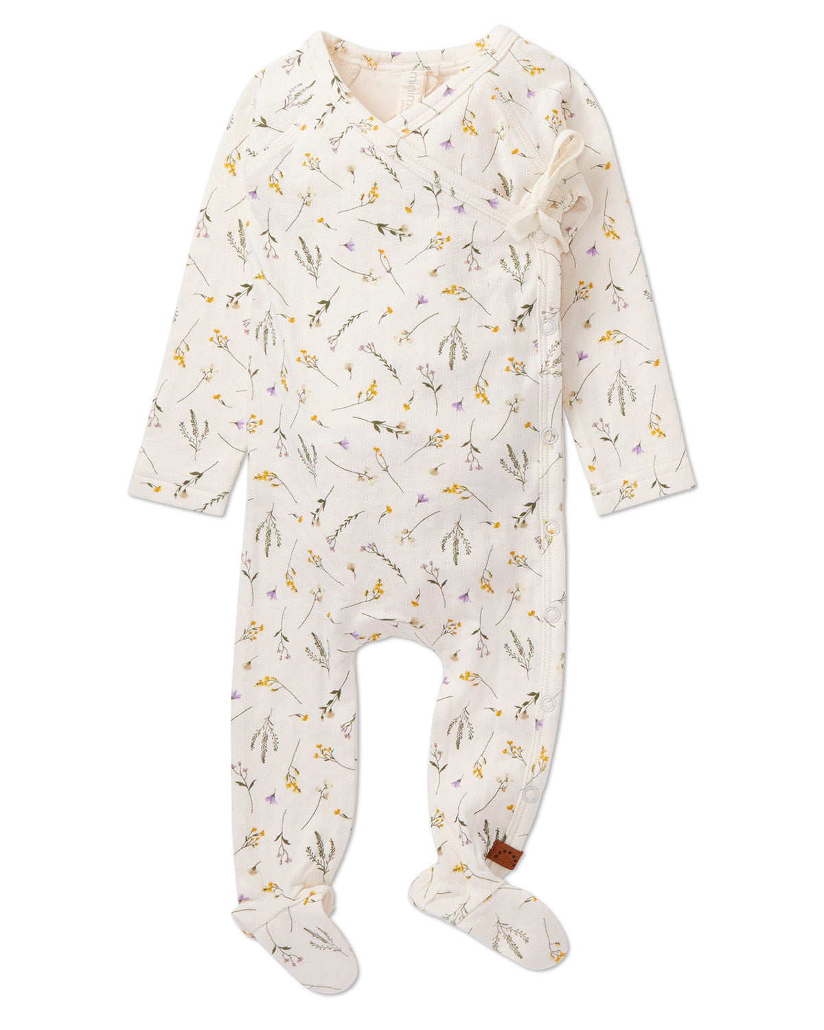 4 Piece Baby Girls Pointelle "Pretty Petals" Rayon from Bamboo Blend Footie Set