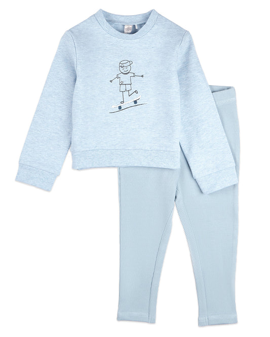 2 Piece Toddler Boys "This Is How I Roll" Cotton Rich Legging Set