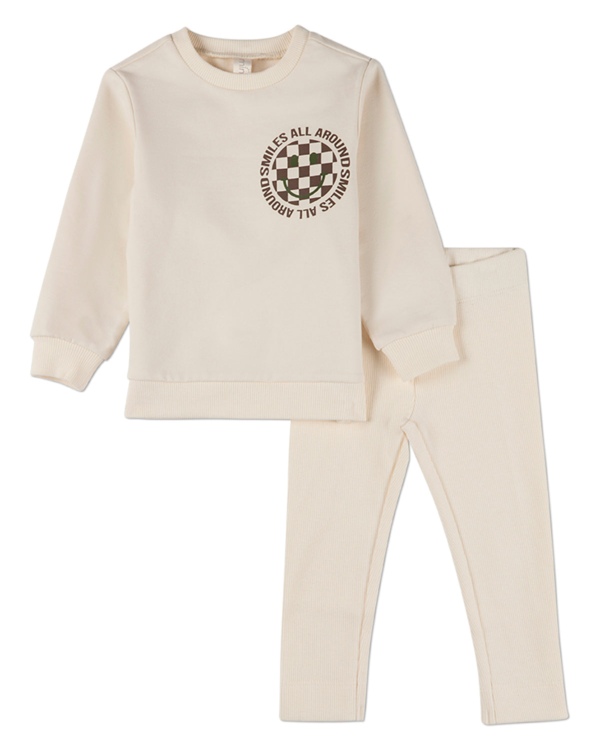 2 Piece Baby and Toddler "Smiles All Around" Cotton-Rich Pajama Set