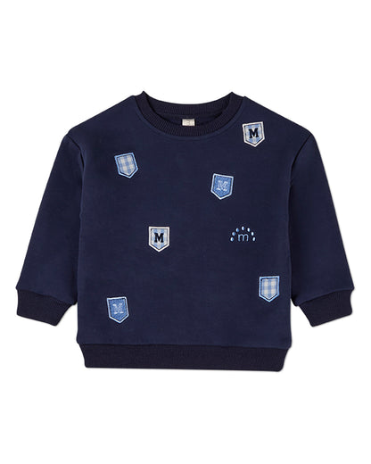 2 Piece Boys Cotton-Rich Sweatshirt Set with Multiple MiniMoi Patches