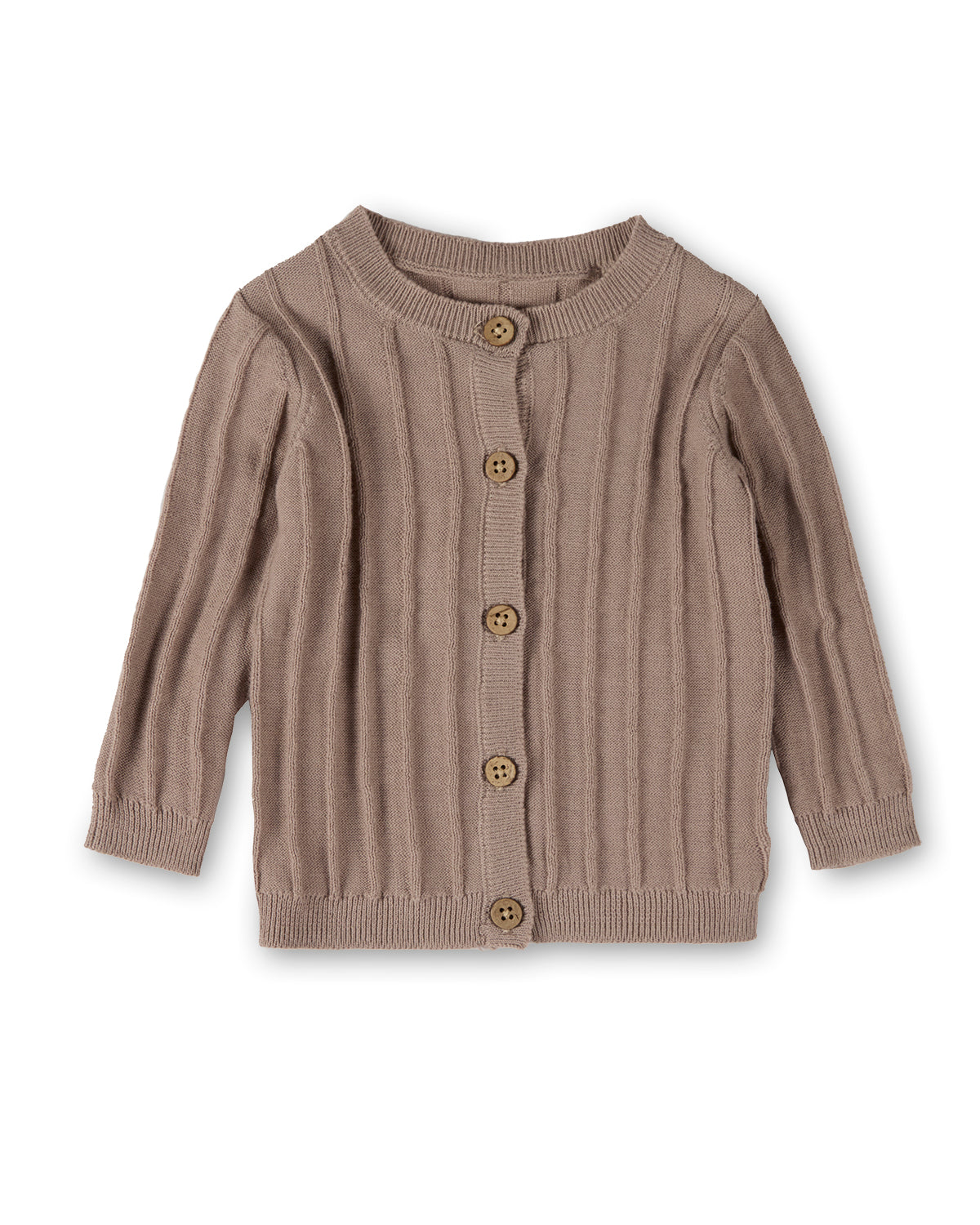 Baby and Toddler 3D Knit 100% Cotton Ribbed Long-Sleeve Cardigan