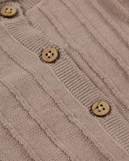 Baby and Toddler 3D Knit 100% Cotton Ribbed Long-Sleeve Cardigan