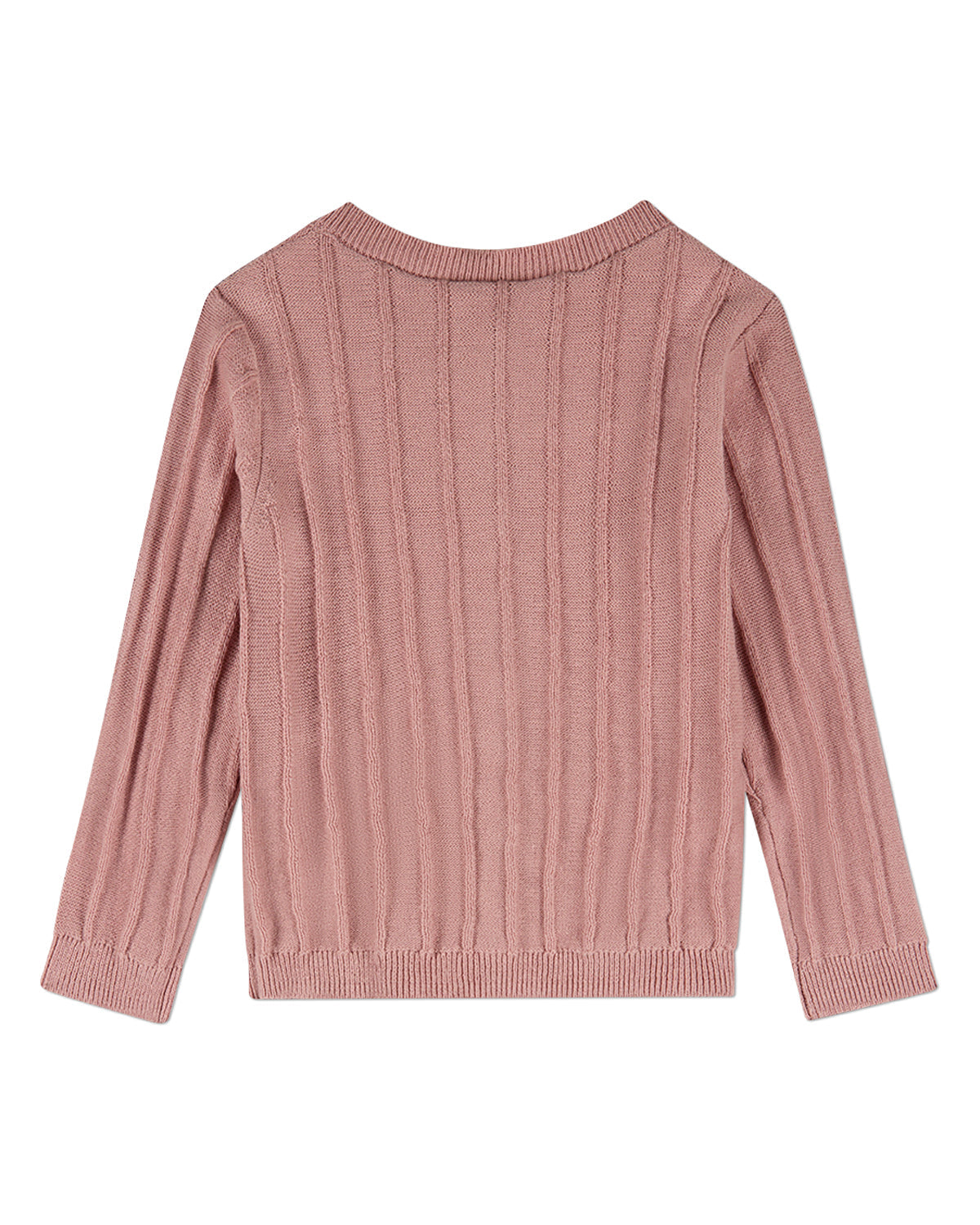 Baby and Toddler 3D Knit 100% Cotton Ribbed Long-Sleeve Cardigan