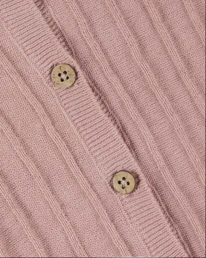 Baby and Toddler 3D Knit 100% Cotton Ribbed Long-Sleeve Cardigan