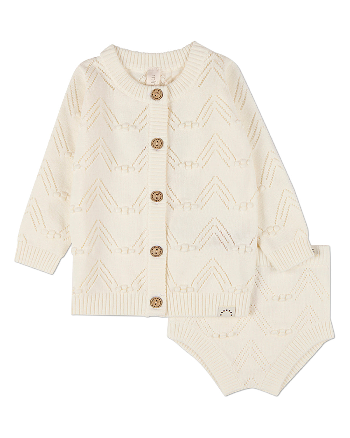 2 Piece Baby and Toddler 100% Cotton Knit Cardigan and Bloomer Set